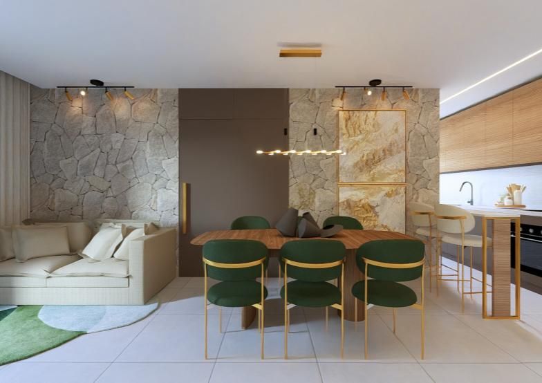 Sala de jantar integrada à cozinha